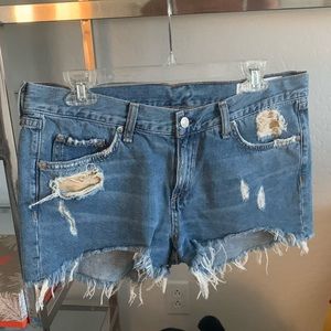 Rag & bone distressed cut off denim shorts